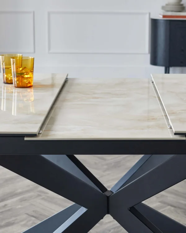 Hayden Natural Ceramic Extending 6 to 8 Seater Dining Table - Image 6