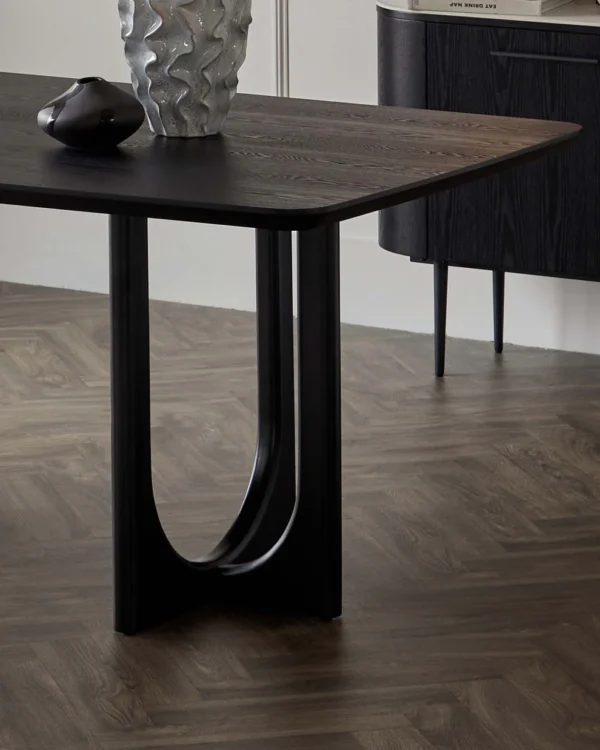 Orlan 8 Seater Fixed Dining Table Black Ash - Image 6