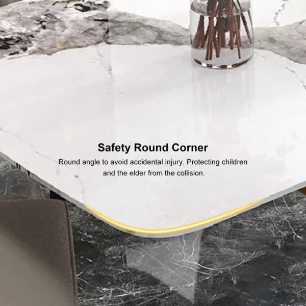 Modern White Dining Table Rectangular Sintered Stone Top X-Base - Image 7
