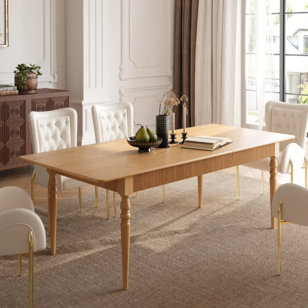 Extendable Wood Dining Table Mid Century Modern - Image 7