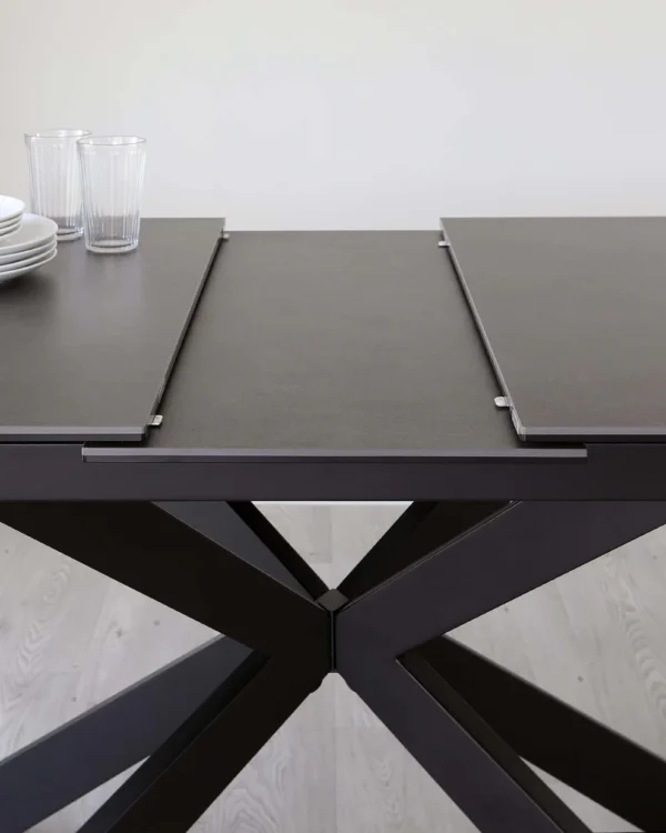 Hayden Dark Grey Ceramic Extending 6 To 8 Seater Dining Table. - Image 7