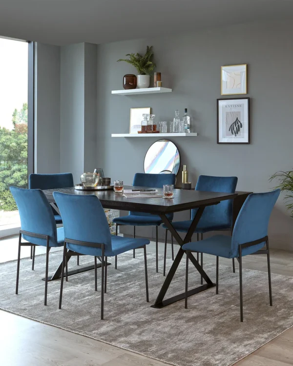 Nala Dark Washed Oak Extending 6 To 8 Seater Dining Table - Image 7