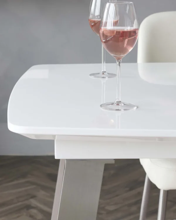 Assi White Gloss Extending 6 to 8 Seater Dining Table - Image 6