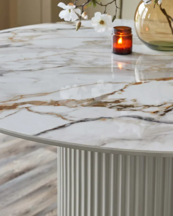 Austin natural ceramic 6 seater dining table - Image 7