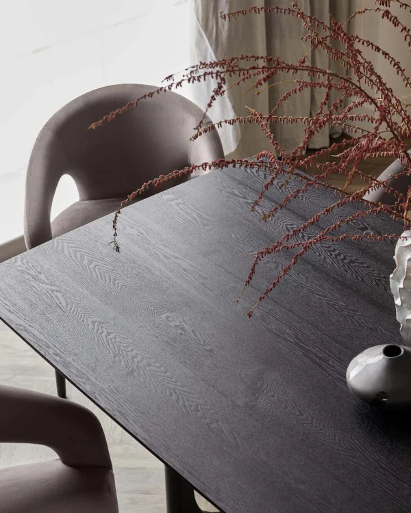 Orlan 8 Seater Fixed Dining Table Black Ash - Image 7