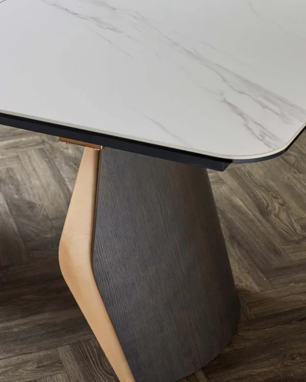 Collodi White Ceramic Extending 8 to 10 Seater Dining Table - Image 7
