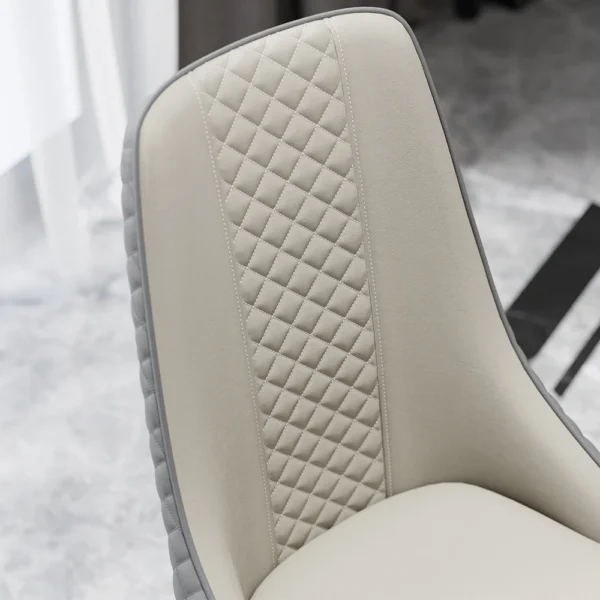 Diamic Modern Gray 6-Piece Dining Chairs Upholstered Faux Leather High Back - Image 9