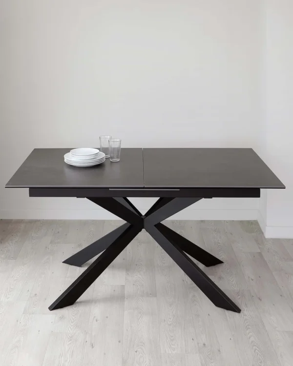 Hayden Dark Grey Ceramic Extending 6 To 8 Seater Dining Table. - Image 8