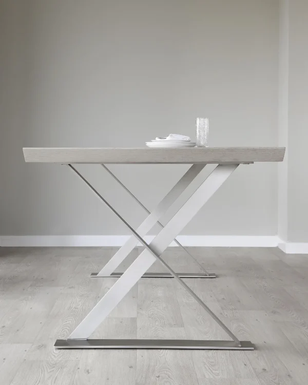 Nala Grey Oak 6 Seater Dining Table - Image 8