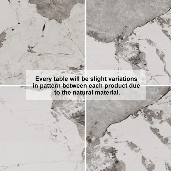 Contemporary Rectangle Dining Table in Gold for 8 Seaters with Stone Top - Image 8