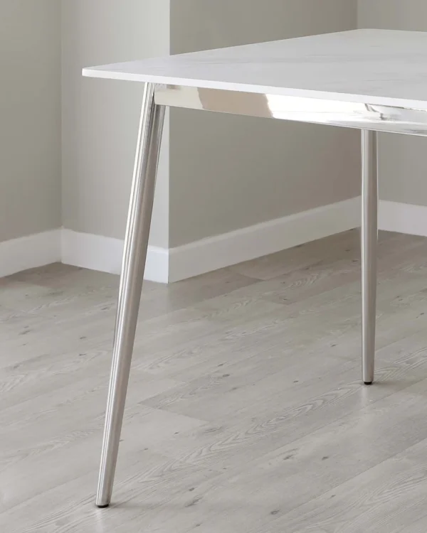 Oslo White Marbled Ceramic 6 Seater Dining Table - Image 8