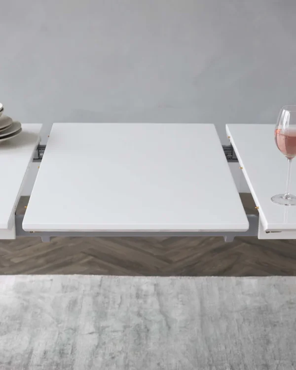 Assi White Gloss Extending 6 to 8 Seater Dining Table - Image 7