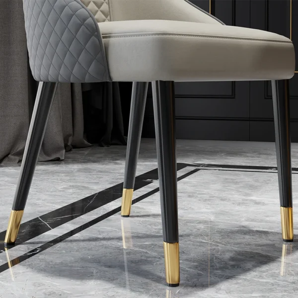 Diamic Modern Gray 6-Piece Dining Chairs Upholstered Faux Leather High Back - Image 10
