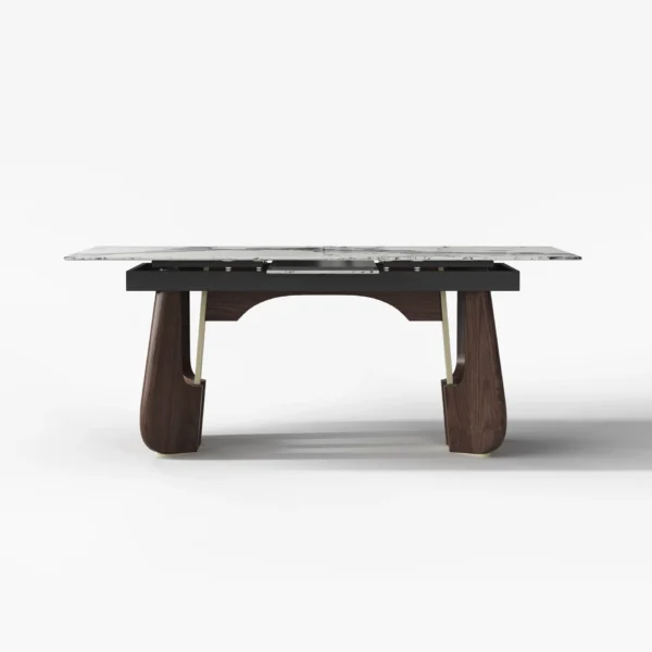 Rectangle Extendable Dining Table Sintered Stone Top for 6-8 People - Image 9