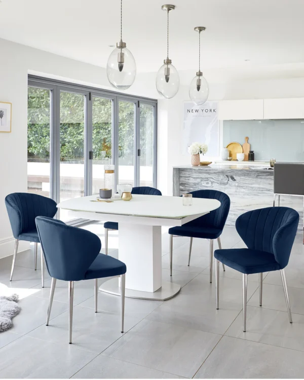 Camillo White Frosted Glass Extending 6 to 8 Seater Dining Table - Image 10