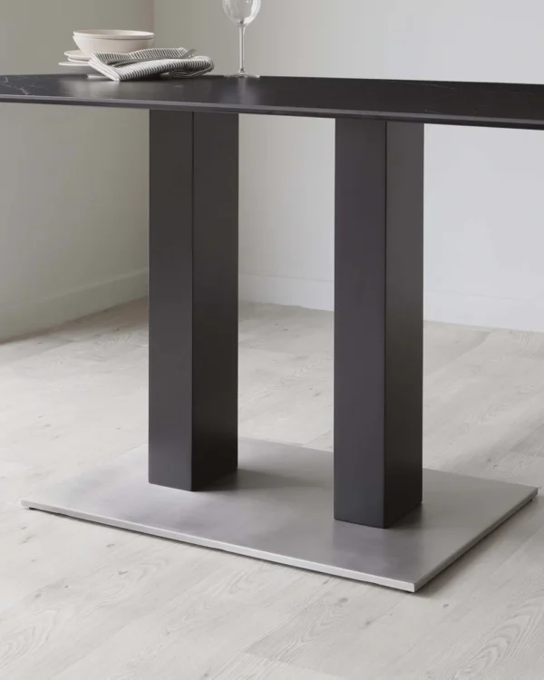 Mia Black Ceramic 6 Seater Dining Table - Image 8